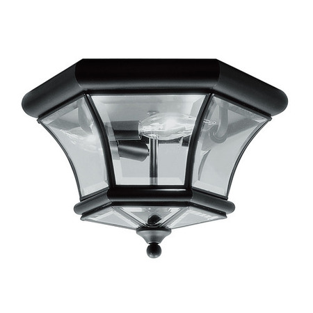 LIVEX LIGHTING Monterey/Georgetown 3 Light Black Outdoor Ceiling Mount 7053-04