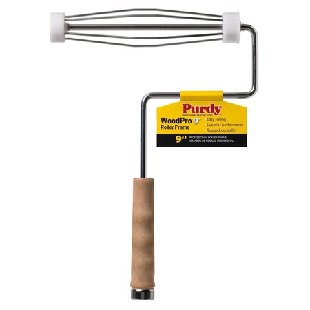 PURDY Paint Roller Frame, Cage, Wood Handle, 9" Rollers 14B744009