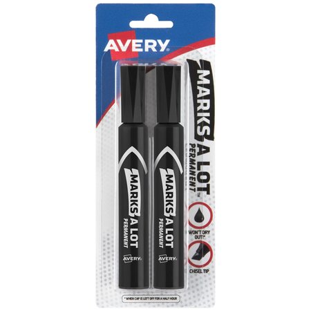 AVERY Marks A Lot Permanent Markers, Regu, PK2 7902