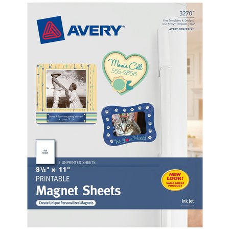 Avery Printable Magnet Sheets, 8.5" x 11", Ink 3270