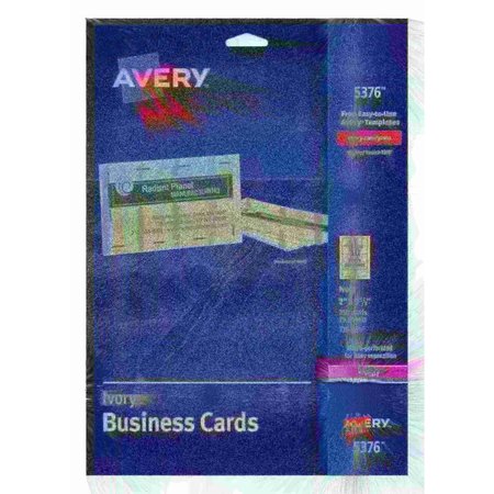 AVERY Ivory Business Cards 2" x 3.5", S, PK250 5376