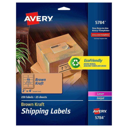 AVERY Shipping Labels, Permanent Adhesi, PK250 5784