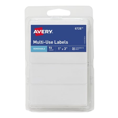 AVERY Removable Writable Rectangular Lab, PK72 6728