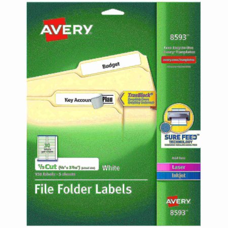 AVERY File Folder Labels with TrueBlock, PK150 8593