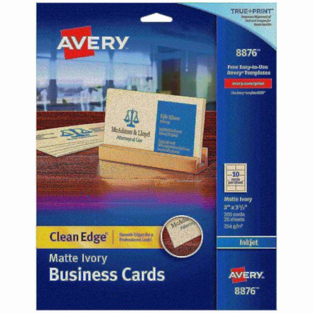AVERY Clean Edge Business Cards, True P, PK200 8876