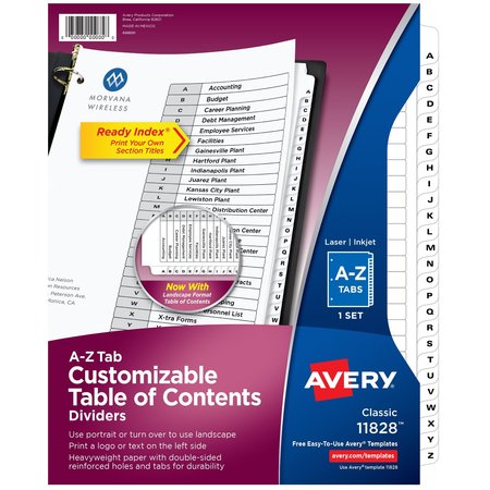 Avery Ready Index A-Z Tab Binder Dividers 11828