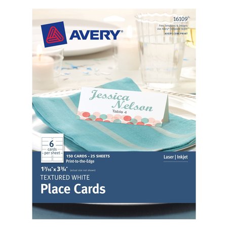 AVERY Place Cards, Uncoated, 1-7/16" x, PK150 16109