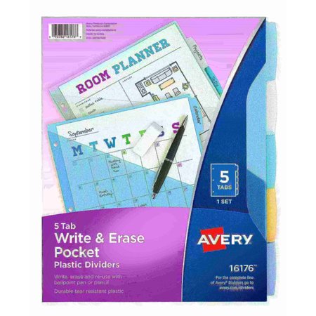 AVERY Write and Erase Durable Plastic Dividers 16176