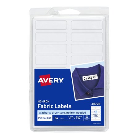 AVERY No-Iron Clothing Labels, Washer and, PK54 40720