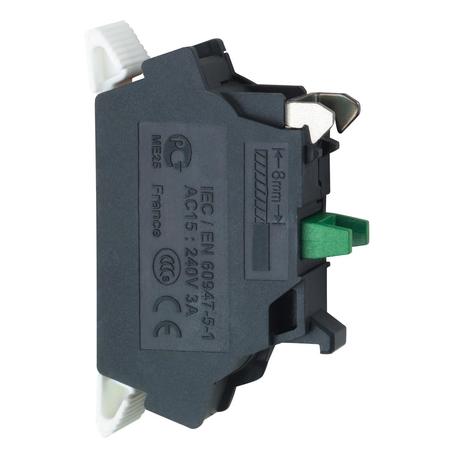 Schneider Electric Single contact block, Harmony XB4, silver alloy, spring clamp terminal, 1NO ZBE1015