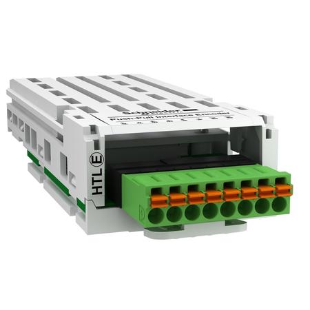 SCHNEIDER ELECTRIC High threshold logic encoder interface module, Altivar, 12 to 24V, 0.1 to 0.2A, 1 removable spring connector VW3A3424