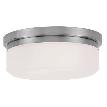 LIVEX LIGHTING Stratus 2 Light Brushed Nickel Ceiling Mount or Wall Mount 7390-91