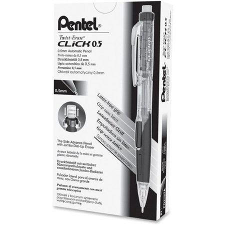 Pentel Pencil, Twist, Click, 0.5Mm, Bk PD275TA