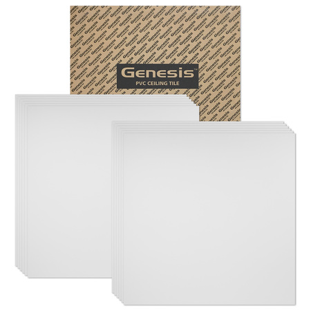 GENESIS Smooth Pro Ceiling Tile, 24 in W x 24 in L, 12 PK 74000