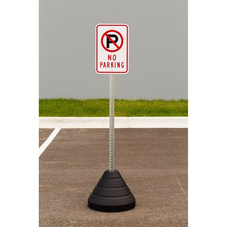 ZING Sign Base, 72 lb, Post/No Parking Sign 7449