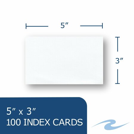 Roaring Spring Case of Blank Index Cards 3"x5", 100 per pack, Unruled, Blank on Both Front and Back Sides 74814cs