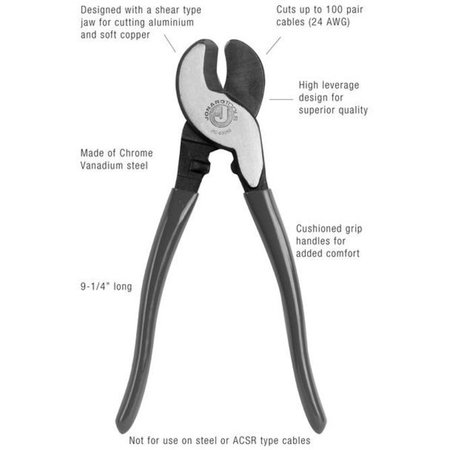 Jonard Tools 9-1/4" Cable Cutter, High Leverage, Shear Cut JIC-63050