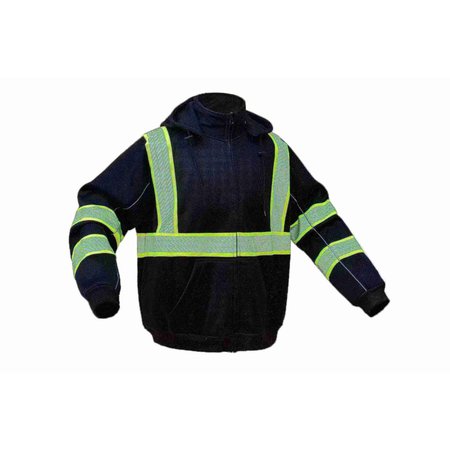 GSS SAFETY Class 3 Two Tone Quilted Jacket, Blk, 2XL 8009-2XL