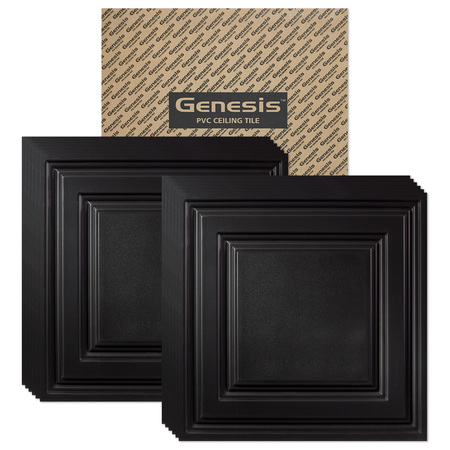 Genesis Icon Relief Ceiling Tile, 24 in W x 24 in L, 12 PK 75407