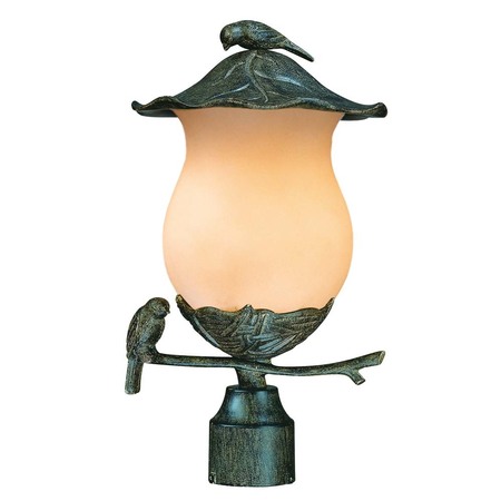 ACCLAIM LIGHTING Post Light, Black Coral, Champagne Glass 7567BC/CH