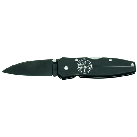 Klein Tools Lightweight Lockback Knife, 2-1/2-Inch Drop Point Blade, Black Handle 44001-BLK