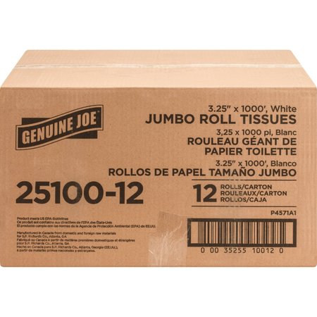 Genuine Joe 2 Ply Ply, White, 12 PK GJO2510012