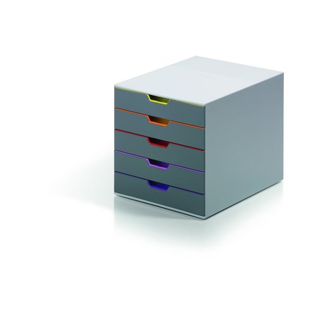 Varicolor Desktop Storag, 5 Drawere Box, Gray/Multi 760527