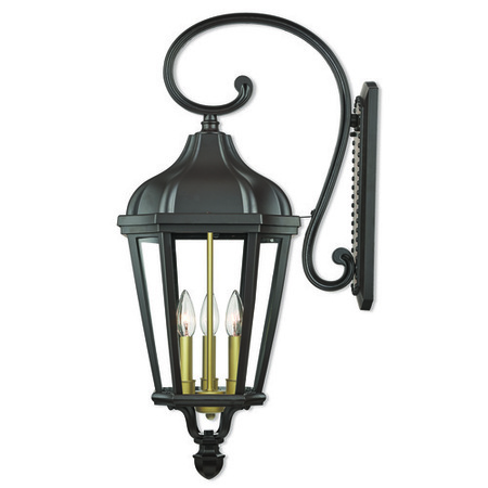 LIVEX LIGHTING Morgan 3 Light Bronze Outdoor Wall Lante 76192-07