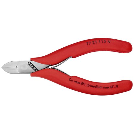 KNIPEX Electronics Diagonal Cutters, 4 1/2" Dia 77 21 115 N