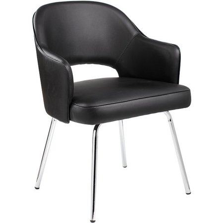 Boss Black Guest Chair, 22 1/2" W 24-1/2" L 32" H, Fixed, Fabric Seat B489C-BK