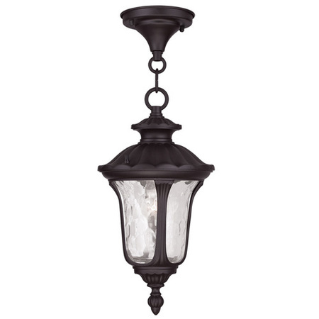 LIVEX LIGHTING Oxford 1 Light Bronze Outdoor Pendant Lantern 7849-07