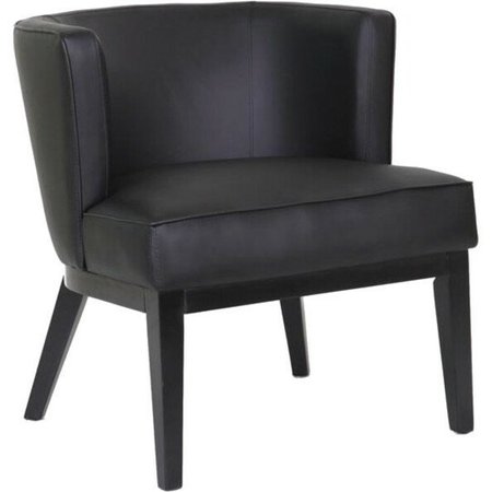 Boss Black Chair, 25 1/2 in W 29" L 28" H, Fixed, Vinyl Seat, Ava Accent Series B529BK-BK
