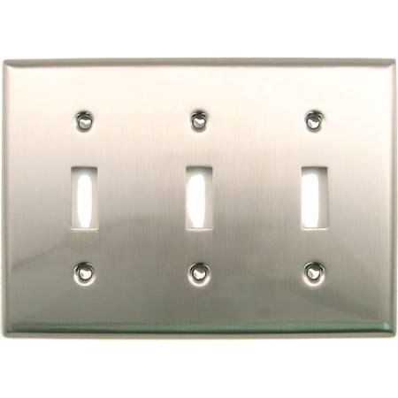 RUSTICWARE Triple Switch Plate, Number of Gangs: 3 Satin Nickel Finish 789SN