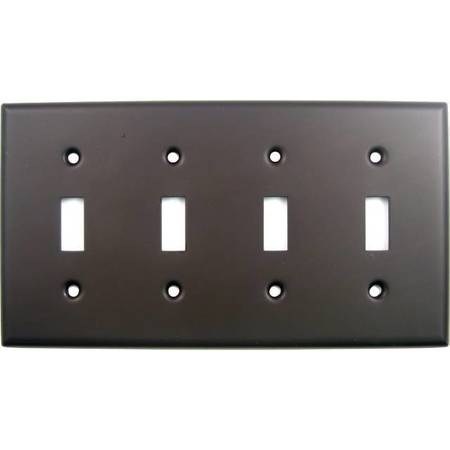 RUSTICWARE Quadruple Toggle Switch Plate Oil Rubbed, Number of Gangs: 4 Oil Rubbed Bronze Finish 790ORB