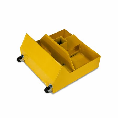 SHAVER INDUSTRIES Mobile Base and Post, 10" H, 20" L, Yellow RWS-MP1