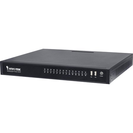 Vivotek Network Video Recorder, 14-3/16 in. W, 3TB ND8322P-3TB