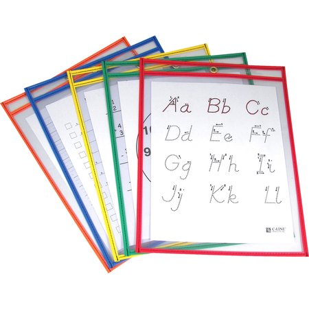 C-Line Products Reusable Dry Erase Pocket 9x12", Assorted Colors, PK10 40610