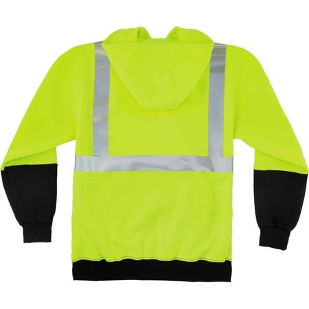 Glowear By Ergodyne Sweatshirt, Lime, Class 2, Black Front, XL 8293