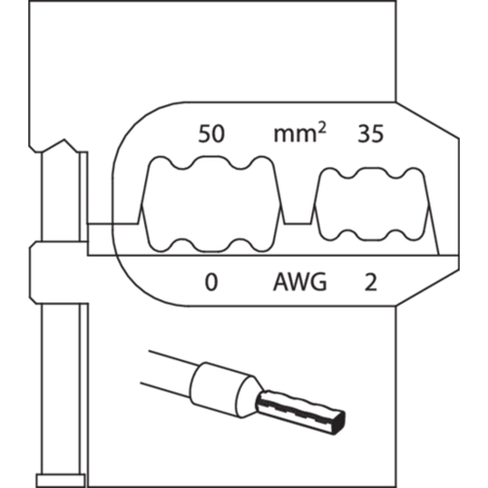 GEDORE Module Insert, Conductor End-Sleeves, Capacity: 2 to 0 AWG 8140-08