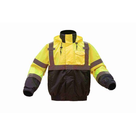 GSS SAFETY Class 3 Two Tone Quilted Jacket, Lime, 4XL 8007-4XL