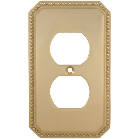 OMNIA Duplex Receptacle Beaded Switch Plate, Number of Gangs: 2 Solid Brass 8004/R.15