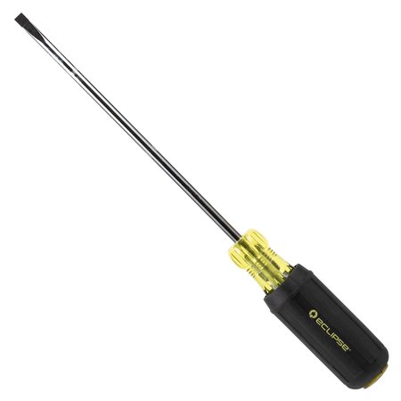 ECLIPSE TOOLS Slotted Screwdriver, 3/16"x6", Rubber Grip 800-095