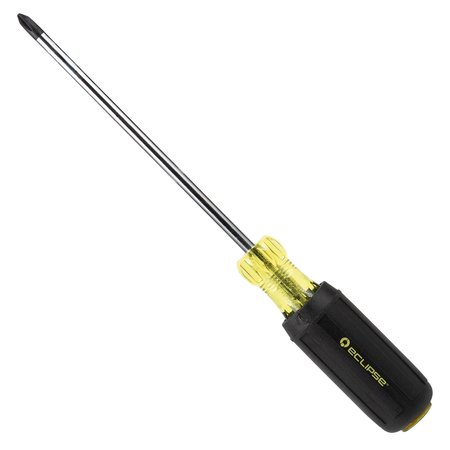 ECLIPSE TOOLS Phillips Screwdriver, #2x6", Rubber Grip 800-103