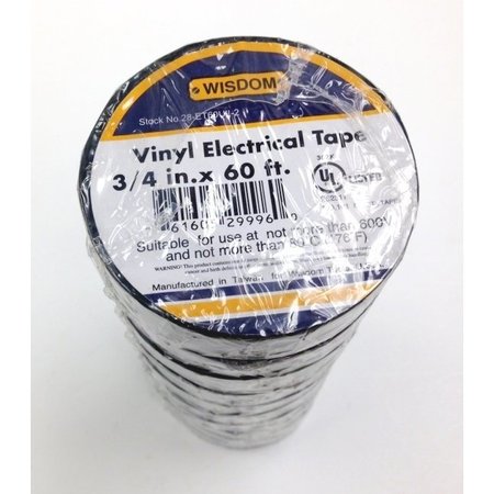 HHIP 10 Piece Pack Of 3/4" X 60 Ft Electrical PVc Tape 8070-0015