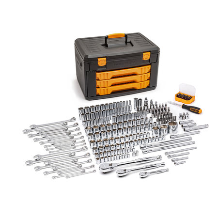 Gearwrench 243 Piece 6 Point Mechanics Tool Set in 3 Drawer Storage Box 80966