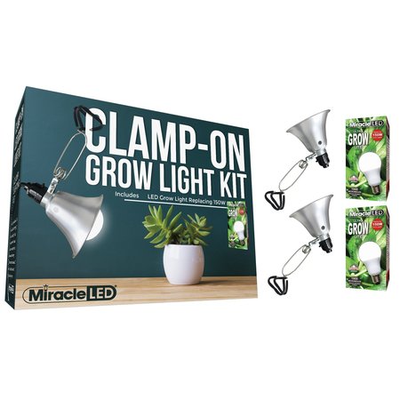 MIRACLE LED Ultra Grow LED Clamp-On Grow Light, PK2 601286
