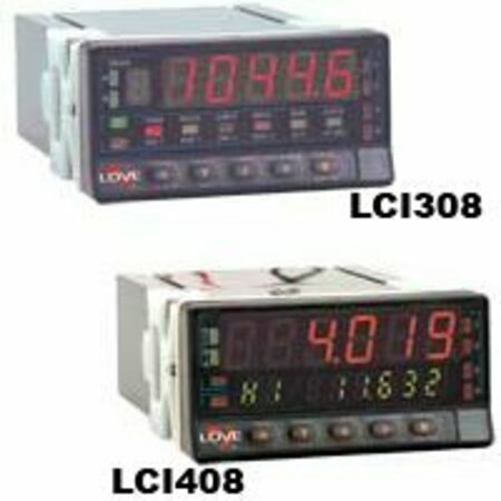 DWYER INSTRUMENTS Panel Meter Indicator, LED Display LCI408-00