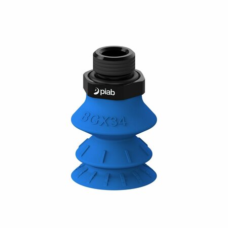 PIAB Vacuum Cup, Silicone, Blue, 34 mm dia., PK5 S.BGX34SF50.G38M.00