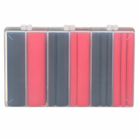 3M Heat Shrink Tubing Kit, Red, Black, 42 Pc EPS300-1/2 TO 1-BLACK&RED-5-42 PC KITS