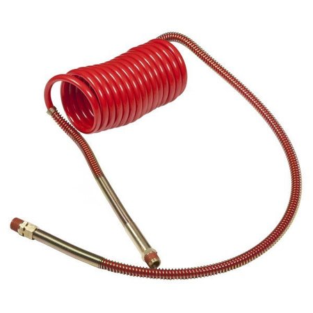 GROTE Coiled Air 15 ft., Red, 12"/40" Lead/Bras 81-0015-40HR